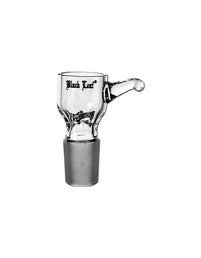 Black Leaf Bongkopf aus Glas mit Griff – praktischer Glaskopf für Bongs, leicht entnehmbar