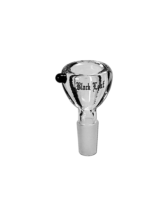 Black Leaf Bongkopf aus Glas – klassischer Glaskopf für Bongs mit Normschliff