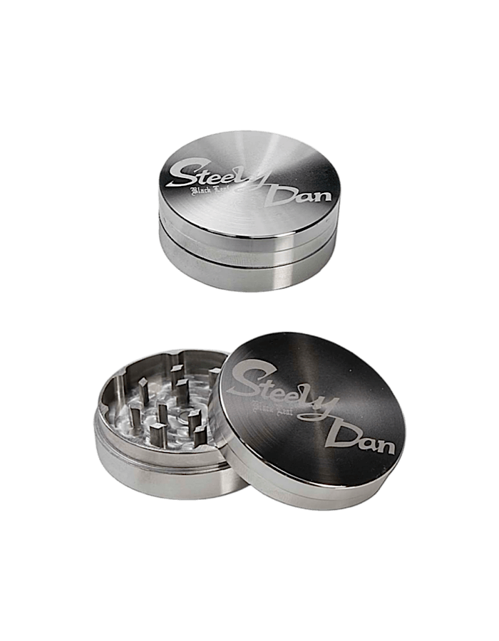 Black Leaf Steely Dan Grinder – 2-teiliger Edelstahlgrinder in Silber für Kräuter oder Tabak