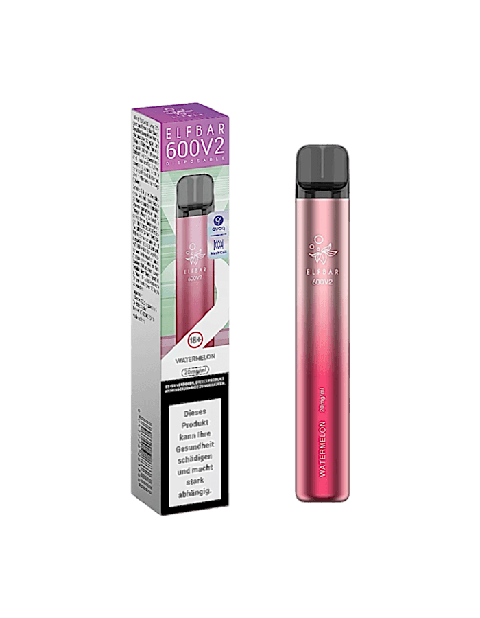 Elfbar 600 V2 Watermelon – Originalverpackung der Einweg E-Zigarette mit fruchtigem Wassermelonenaroma