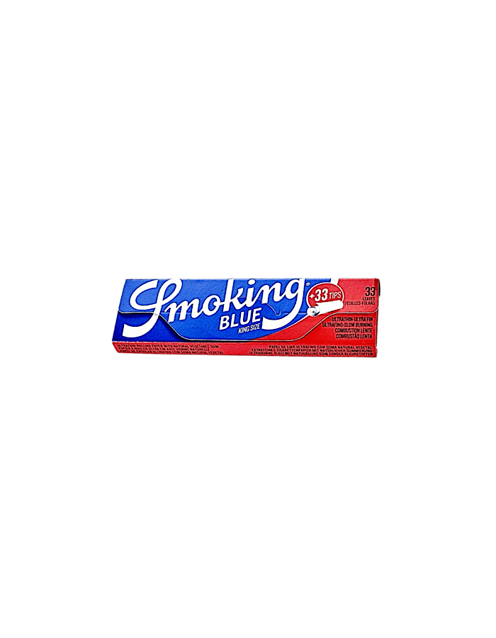 Smoking Blue King Size Longpapers mit Filtertips – klassische Drehpapier-Packung mit integrierten Tips