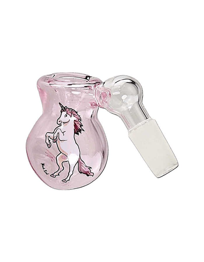 Black Leaf Bongaufsatz Pink mit Einhorn Motiv