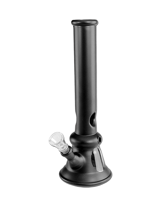 Black Leaf Bong auf Glas Schwarz