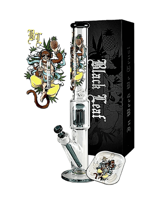 Black Leaf Icebong Hanuman Baumperkolator aus Glas mit Koffer