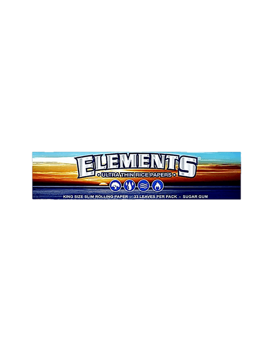 Elements Longpapers Slim Ultra Thin – King Size Slim Reispapier, 33 Blättchen, ca. 108 × 44 mm