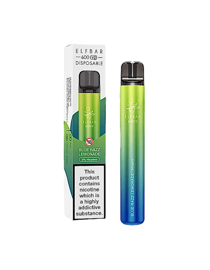 Elfbar 600 V2 Blue Razz Lemonade – geschlossene Verpackung der Einweg-E-Zigarette mit 600 Zügen