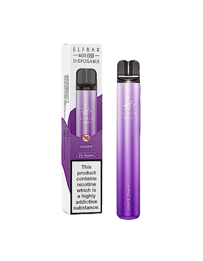 Elfbar 600 V2 Grape – Originalverpackung der Einweg E-Zigarette mit fruchtigem Traubengeschmack
