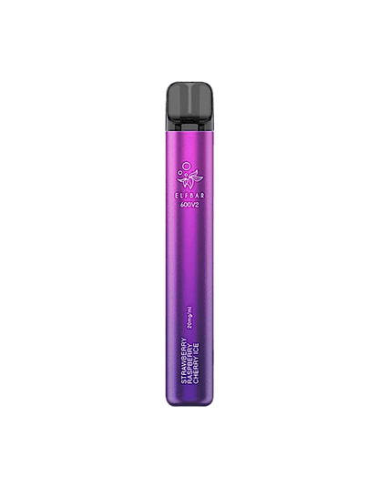 Elfbar 600 V2 Strawberry Raspberry Cherry Ice – Einweg E-Zigarette mit fruchtig-süssem Beerenmix und Kühleffekt