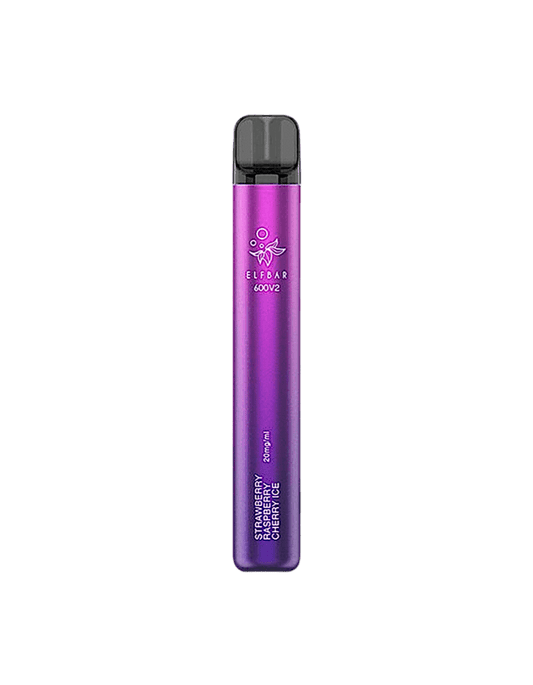 Elfbar 600 V2 Strawberry Raspberry Cherry Ice – Einweg E-Zigarette mit fruchtig-süssem Beerenmix und Kühleffekt