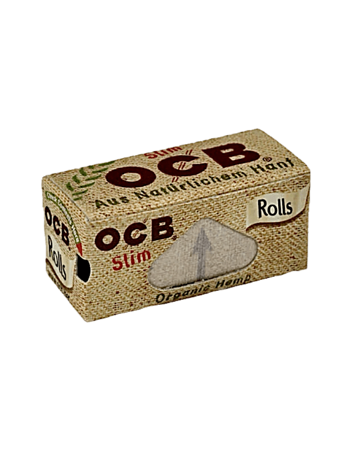 OCB Rolls Slim Organic Hemp Papes aus ungebleichtem Bio-Hanf, Drehpapier auf Rolle für Joints