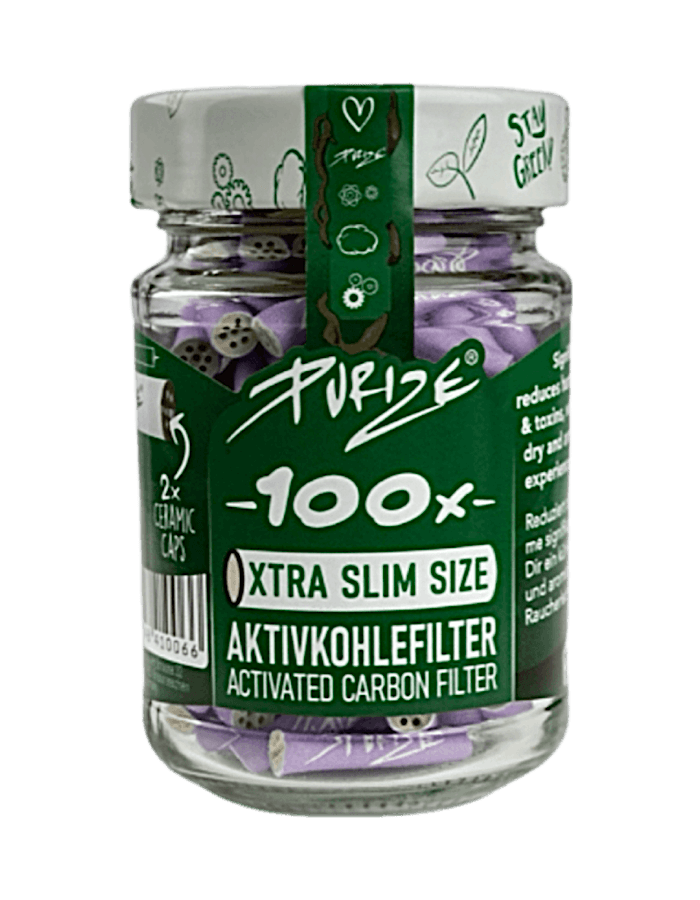 Purize Aktivkohlefilter Xtra Slim 100Stk. 6mm Glas Lila