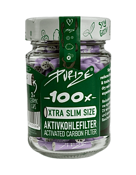 Purize Aktivkohlefilter Xtra Slim 100Stk. 6mm Glas Lila