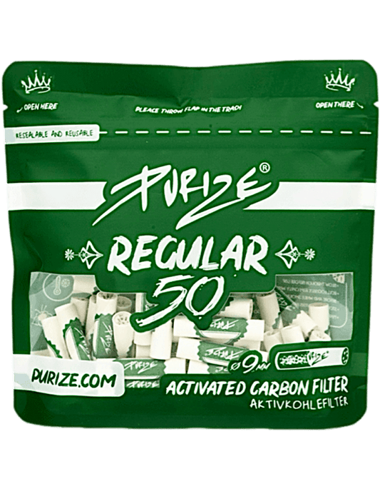 Purize Regular Aktivkohlefilter Weiss – 50 Stück, klassische Filtergrösse mit keramischen Endkappen