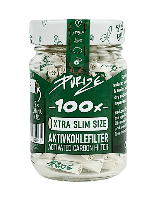 Purize Aktivkohlefilter Xtra Slim 100Stk. 6mm Glas Weiss