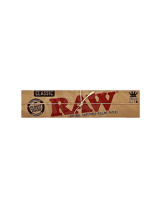 RAW Longpapers Slim Classic – ungebleichtes 110 mm Hanf-Drehpapier in naturfarbener Verpackung