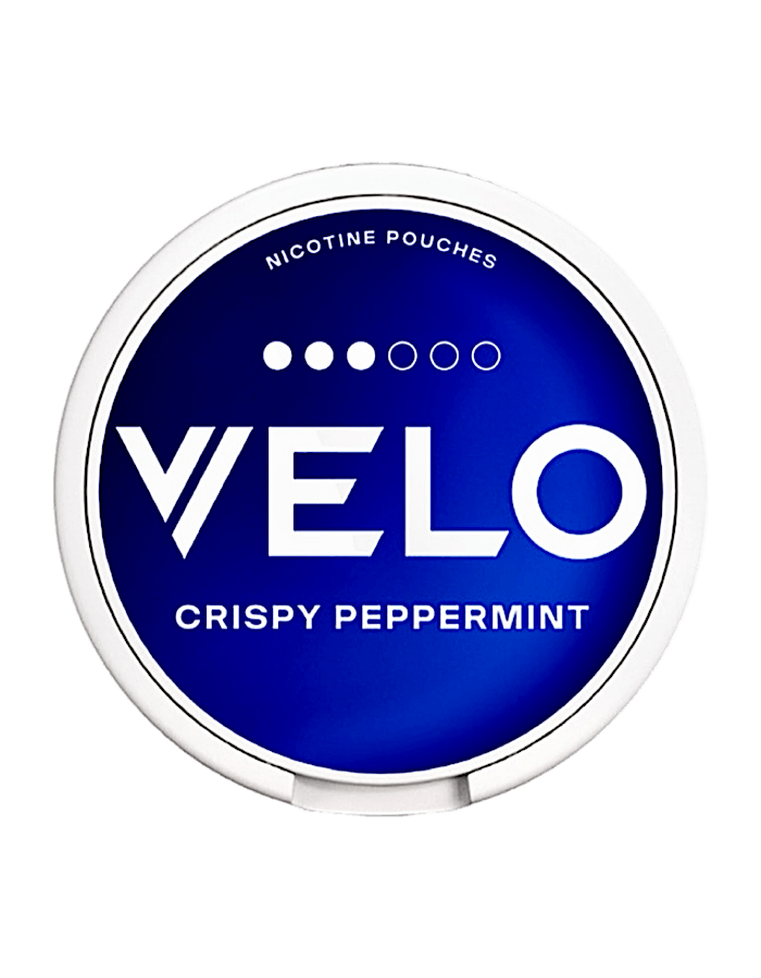 VELO Crispy Peppermint Snus – Nikotinbeutel in runder Dose mit erfrischendem Pfefferminzaroma