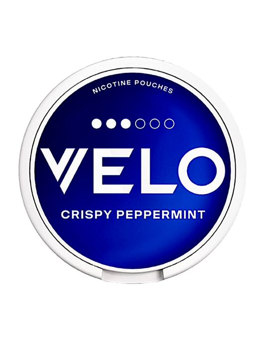 VELO Crispy Peppermint Snus – Nikotinbeutel in runder Dose mit erfrischendem Pfefferminzaroma