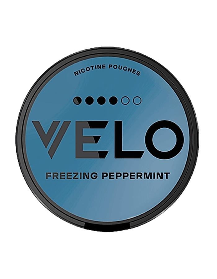 VELO Freezing Mighty Peppermint Max – Nikotinbeutel in runder Dose mit extra starkem Pfefferminzgeschmack