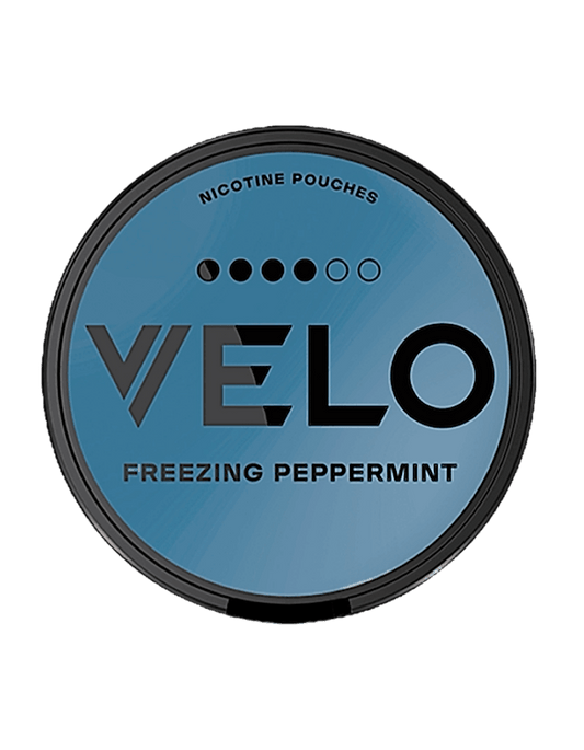VELO Freezing Mighty Peppermint Max – Nikotinbeutel in runder Dose mit extra starkem Pfefferminzgeschmack