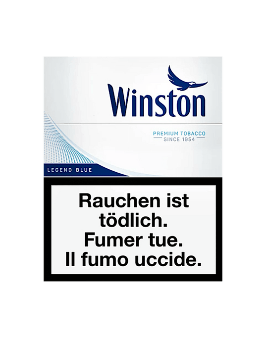 Winston Blue Zigaretten Big Pack – große Zigarettenpackung mit 25 Stück in klassischem Blau-Weiss-Design